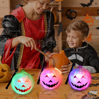 Lanterne LED Lumineuse Portable en Forme de Citrouille, Nouveau Style, Accessoire de Décoration pour Halloween et Fêtes