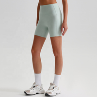 Short de sport pour femme, couleur unie, doux, avec poches latérales, pour le cyclisme, l'entraînement complet, le jogging, la taille haute, le yoga