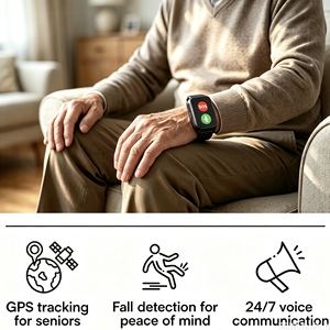 Bracelet <span class=keywords><strong>de</strong></span> suivi GPS 4G LTE 2026 avec carte SIM et fonction SOS pour personnes âgées et enfants, doté d'un détecteur <span class=keywords><strong>de</strong></span> <span class=keywords><strong>chute</strong></span> - Product Image 4