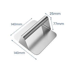 Prensa de carne cuadrada de acero inoxidable para hacer hamburguesas, herramienta de Metal de forma cuadrada para cocinar barbacoa, hamburguesas - Product Image 6