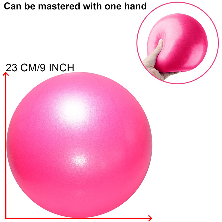 Vaupan Mini Balle d'exercice 22,9 cm Petit Ballon de Gym avec Paille Gonflable pour Yoga, Pilates, stabilité, Barre, thérapie Physique, étirement et entraînement de Base, améliore l'équilibre (Bleu
