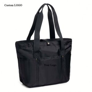 Sac fourre-tout en toile avec impression de logo, poche zippée, forme de ballon pour événements marketing - Product Image 1