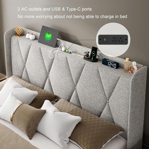 <span class=keywords><strong>Letto</strong></span> <span class=keywords><strong>matrimoniale</strong></span> moderno 4 cassetti portaoggetti in pile di cotone <span class=keywords><strong>grigio</strong></span> chiaro 4 pollici testiera facile assemblaggio fabbrica all'ingrosso per uso camera da <span class=keywords><strong>letto</strong></span> - Product Image 5