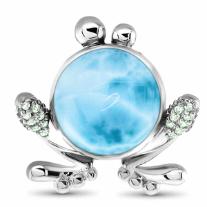 Bijoux en argent 925 en gros, sortie d'usine, pendentif en larimar, gemme de larimar Edgar Cayce - Product Image 1