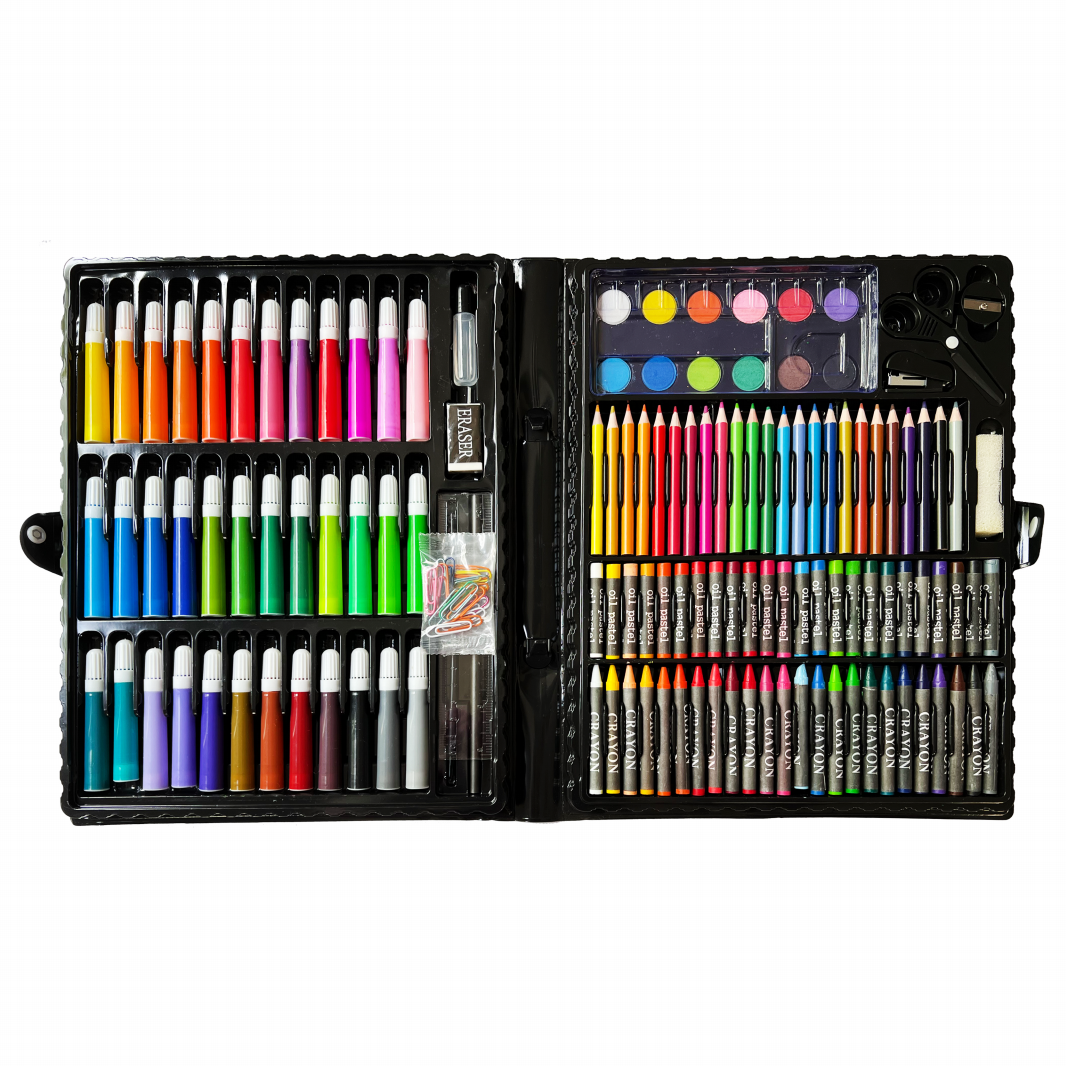 Оптовая продажа, школьные канцелярские принадлежности для детей, 150 шт., набор для рисования и творчества