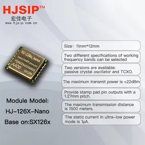 وحدة لاسلكية صغيرة الحجم تعمل بقوة منخفضة -148 ديسيبل ميليمتر، وحدة -148 نانو SX126x من LORA ذات مدى طويل من HJSIP وحدة إنترنت الأشياء