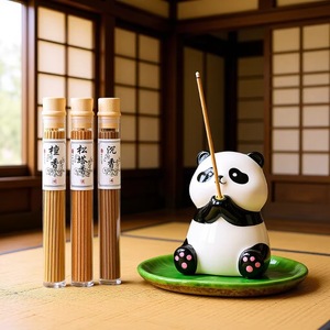 Porte-encens en céramique en forme de grenouille de dessin animé avec bâtonnets de bois de santal, aromatiques naturels, pour la décoration de la maison et du bureau - Product Image 3