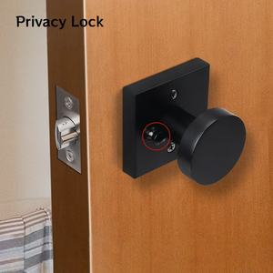 Poignée de porte de salle de bain à verrouillage en alliage de zinc robuste, design américain, sphérique/carrée, à torsion pour déverrouiller, avec serrure intégrée - Product Image 3