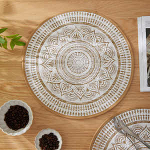 แผ่นรองจานลายดอกบัวสีดำและสีขาว ดีไซน์ใหม่ปี 2026 ทนความร้อน ทำจากผ้ากระสอบป่าน สำหรับโต๊ะอาหารในครัว - Product Image 2