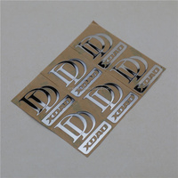 Autocollants de transfert de logo en nickel électro-plaqué ultra fins personnalisés, étiquettes métalliques autocollantes pour pots cosmétiques