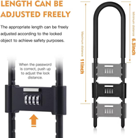 Superbsail Cadenas antivol en alliage de zinc en forme de U à 4 chiffres pour moto, vélo, scooter – Accessoires de cyclisme extérieur