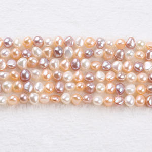 ไข่มุกน้ำจืดแท้ทรงบาร็อคแบบมันเงาสองด้าน ขนาด 5-6 มม. ยี่ห้อ Zhuji ร้อยเชือกพร้อมรูด้านข้าง สำหรับงาน DIY และวัสดุทำเครื่องประดับ - Product Image 2