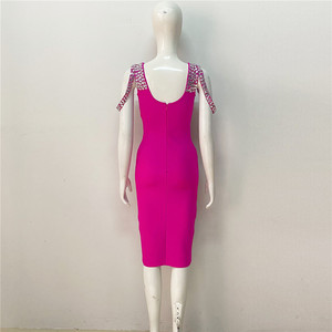 Nouveauté OEM, vêtements pour femmes, robe de soirée de luxe à paillettes dorées, robes fourreau élégantes et fines, robes de soirée pour mariage, dame - Product Image 3