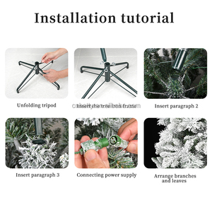 High Quality Eco-Friendly PVC Material Pine Artificial Christmas <b>Tree</b> 1.5/1.8/2.1m 500-1000 Warm White LED <b>Lights</b> Standing Base - Product Image 6