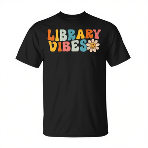 Camiseta Library Vibes para bibliotecarios escolares, primer día de clases - Product Image 2