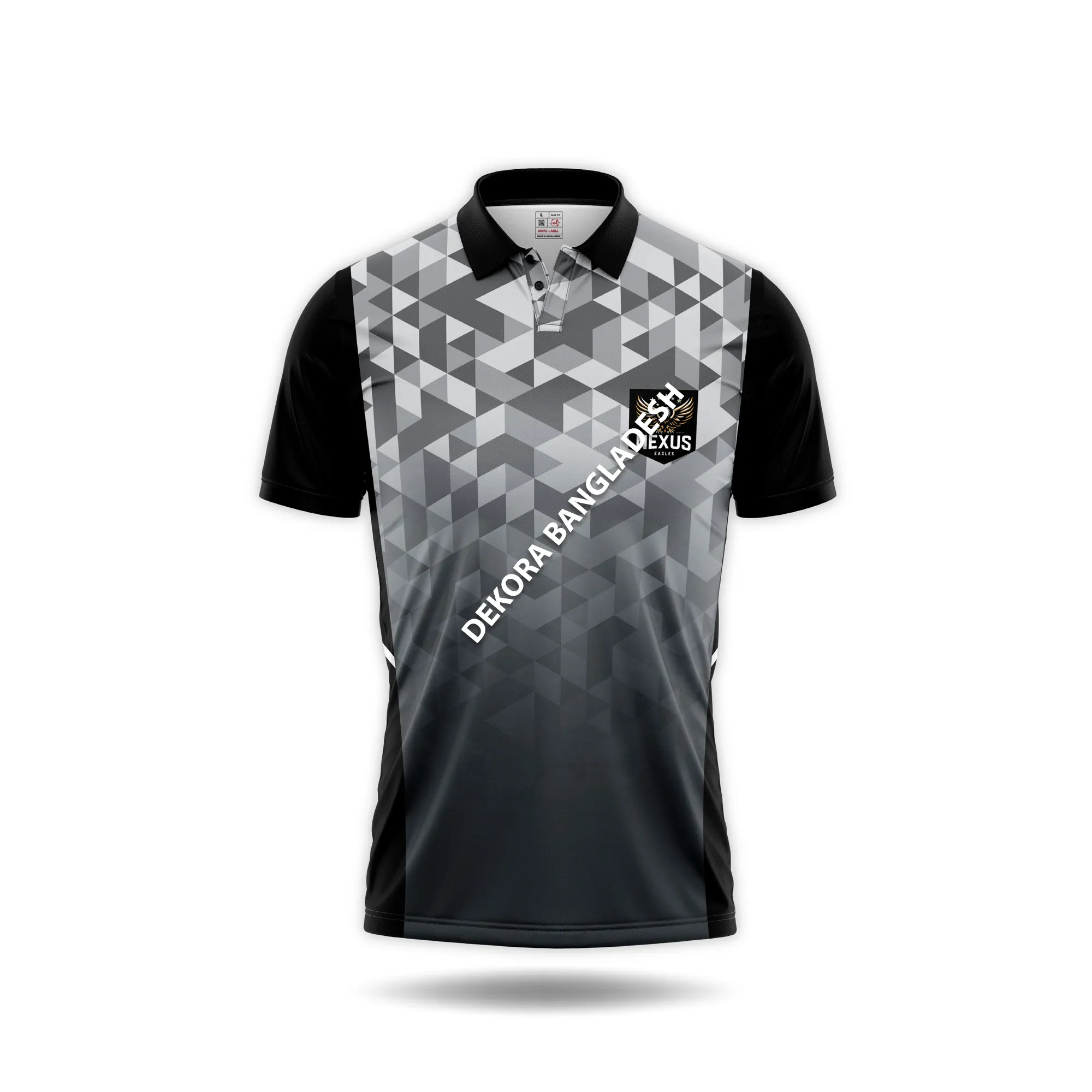 100% alta calidad Original negro Cricket Jersey venta al por mayor 100% poliéster Club Cricket uniforme Jersey para hombres de Bangladesh