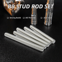 A193 B8 B8m Stud Bolt Threaded Rod with A194 8 8m B8c Heavy Hex Nut Stainless Steel Zinc Finish M30 Thread 3000mm Length