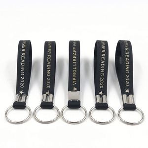 Personalized Name Silicone Keychain Custom Debossed Text Logo Rubber Wristband Loop <b>Key</b> <b>Ring</b> <b>Bulk</b> Order - Product Image 4