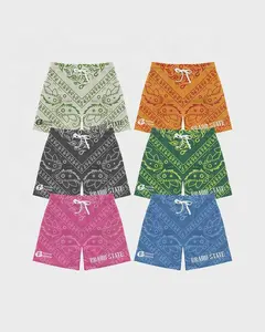 Double Layer Sublimation Plain 100% Polyester Custom Streetwear Parasiey Pattern Short Gym Blank Basketball Custom Mesh Shorts