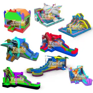 Inflatable Bouncer Jumping Castle Slide Thương Bounce House Với Slide Thoát Nhà Trượt Nước Combo