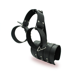 <span class=keywords><strong>BDSM</strong></span> <span class=keywords><strong>Bondage</strong></span> Leder Rücken-Handschellen Set Sklaven Fixierte Haltung Erwachsenenspiele Sexspielzeug - Product Image 4