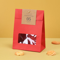 Sacs en papier Kraft brun à impression de Logo personnalisé avec fenêtre pour biscuit
