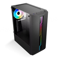 Nouvelle conception de boîtier de PC de jeu en métal Full Tower, compatible ATX/M-ATX/ITX, bande LED ARGB, fenêtre latérale, ports USB/audio noirs, en stock