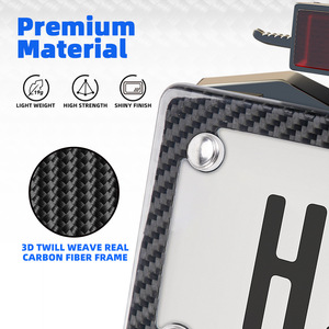 Carbon Fiber Motorcycle License Plate <b>Frame</b> Real Carbon Rear <b>Mount</b> US Standard Size Waterproof Wear Resistant Upgrade Part - Product Image 3
