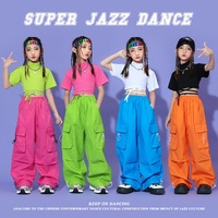 Costumes de danse jazz pour filles, vêtements de danse à haut court, vêtements de performance de danse de rue hip-hop pour enfants