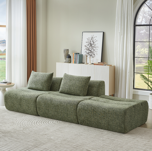 Oversized 3 Seater Convertible Sofa Set with Chenille Fabric No Assembly <b>Space</b>-<b>Saving</b> Apartment Sofa <b>Bed</b> for Living Room - Product Image 1