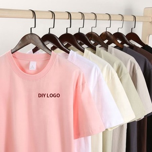 100% <b>Combed</b> Cotton Heavy Weight Unisex Short Sleeve Casual T-Shirts Blank Logo Solid Pattern Neck Design Men's Women's Style - Product Image 5