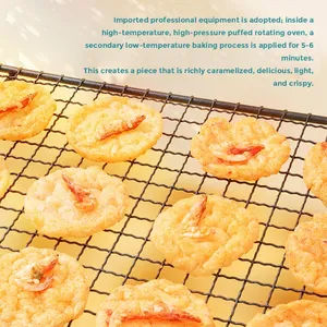 Croustilles de riz aux crevettes <span class=keywords><strong>Sakura</strong></span> cuites au four Ben Gong E Le, nourriture chinoise asiatique, snacks salés aux céréales, craquelins de riz aux crevettes, biscuits semi-mous 40g - Product Image 4