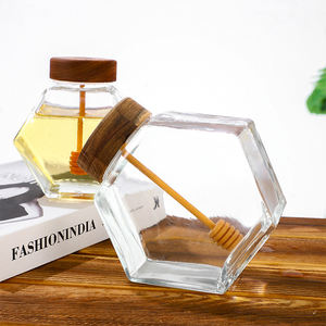 Frascos de Vidrio Transparente para Almacenamiento de Miel con Tapa de Rosca, 6oz 12oz 24oz, Frascos de Miel Hexagonales con Forma de Abeja, Venta al por Mayor - Product Image 3