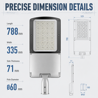 Série de lampadaires LED 300W résistants aux intempéries, étanches IP65 et anti-poussière, pour routes, grands axes routiers et parkings
