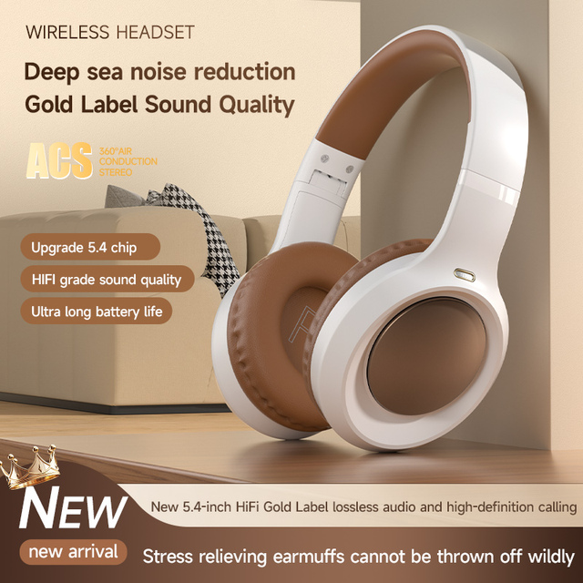 Deep Bass Wireless Headphones, Premium Leather Foldable Dynamic Headset for US Bass Lovers