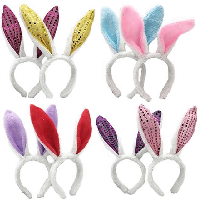 Plush Rabbit Ear Hairband Festival Headbands Easter Bunny Sexy for Holiday Kid's Easter Birthday Halloween Party Favors