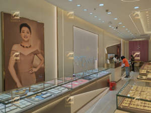 YIZHAN Vitrine de luxe en verre doré pour bijoux Modèle <span class=keywords><strong>YZ</strong></span>-2 Comptoir de magasin de détail Meubles design pour vitrine de magasin de bijoux - Product Image 5