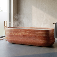 Baignoire autoportante en marbre naturel Tostone Premium, polie à la main, pour villas et appartements haut de gamme