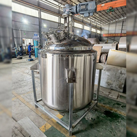 Cuve de mélange en acier inoxydable pour sirop et eau, équipement d'agitation, chaudière de réaction pour dilution de liquides, capacité 20-100L, pour produits chimiques et plastiques