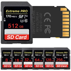 Sıcak satış orijinal ucuz fabrika fiyat kamera 2gb 4gb 8gb16GB 32gb 64gb 128gb 256GB 512GB SD kartları toptan hafıza kartları