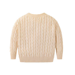 OEM Pull en tricot à col rond décontracté pour enfants, manches longues, hiver, pull-over torsadé pour garçon, haut pour bébé - Product Image 6