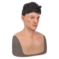 Masque de visage réaliste pour homme, masque facial 100% silicone, couvre-tête complet, silicone souple et élastique pour cosplay