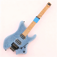 Guitarra Eléctrica Profesional de 6 Cuerdas sin Cabezal, de Alta Gama, Doble Trémolo, 24 Trastes, Cuerpo de Caoba, Pastillas Pasivas Cerradas, de Calidad