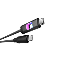 Câble de charge rapide PD 60W en silicone souple avec LED RGB à changement de couleur USB-C vers USB-C, longueurs personnalisées 1m, 2m, vente en gros