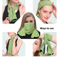 Serviette rafraîchissante instantanée en microfibre pour le sport, serviette glacée à refroidissement rapide, couleur unie, pour le jogging et les activités sportives en extérieur