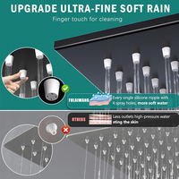 Ensemble de douche mural intelligent avec affichage numérique LED de la température, système de douche moderne à effet pluie