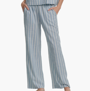Vente en gros de pyjamas en coton mélangé pour femmes, sur mesure, grande taille, ensemble 2 pièces, respirant, décontracté, rayé, vêtements de nuit confortables - Product Image 3