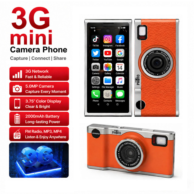 Wholesale 2000mAh Long Battery Strong Signal Durable 3.75 Portable Cell Phone Mini Dual SIM 3G Android Smartphone with MicroSD