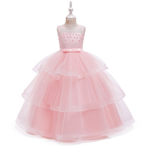 2021 wholesale child ball gown summer dress beautiful flower girl wedding party dresses - Product Image 6