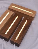 Lampe de chevet en bois massif, lampe de nuit LED, minimaliste, alimentée par USB, base lumineuse rectangulaire, écologique, portable, cadeau promotionnel